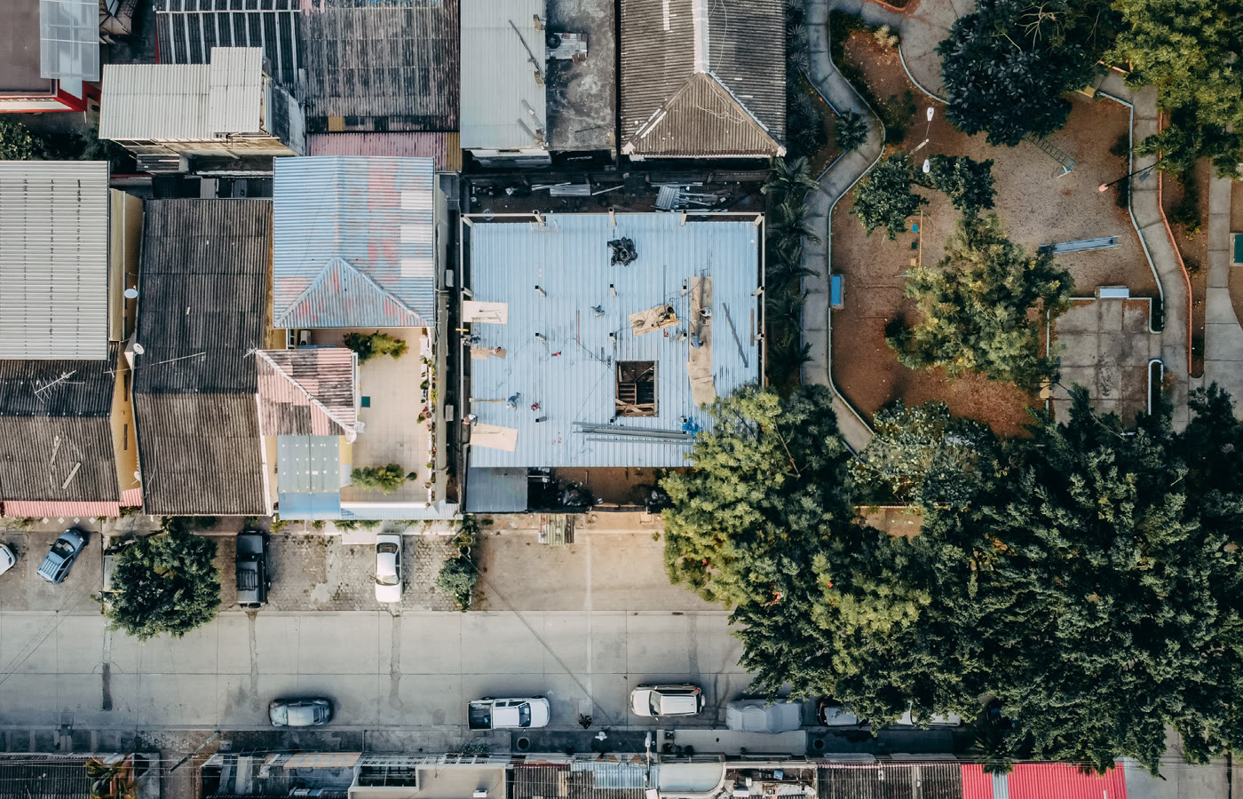 Vista aérea de la Residencia Bermello construida por DCA